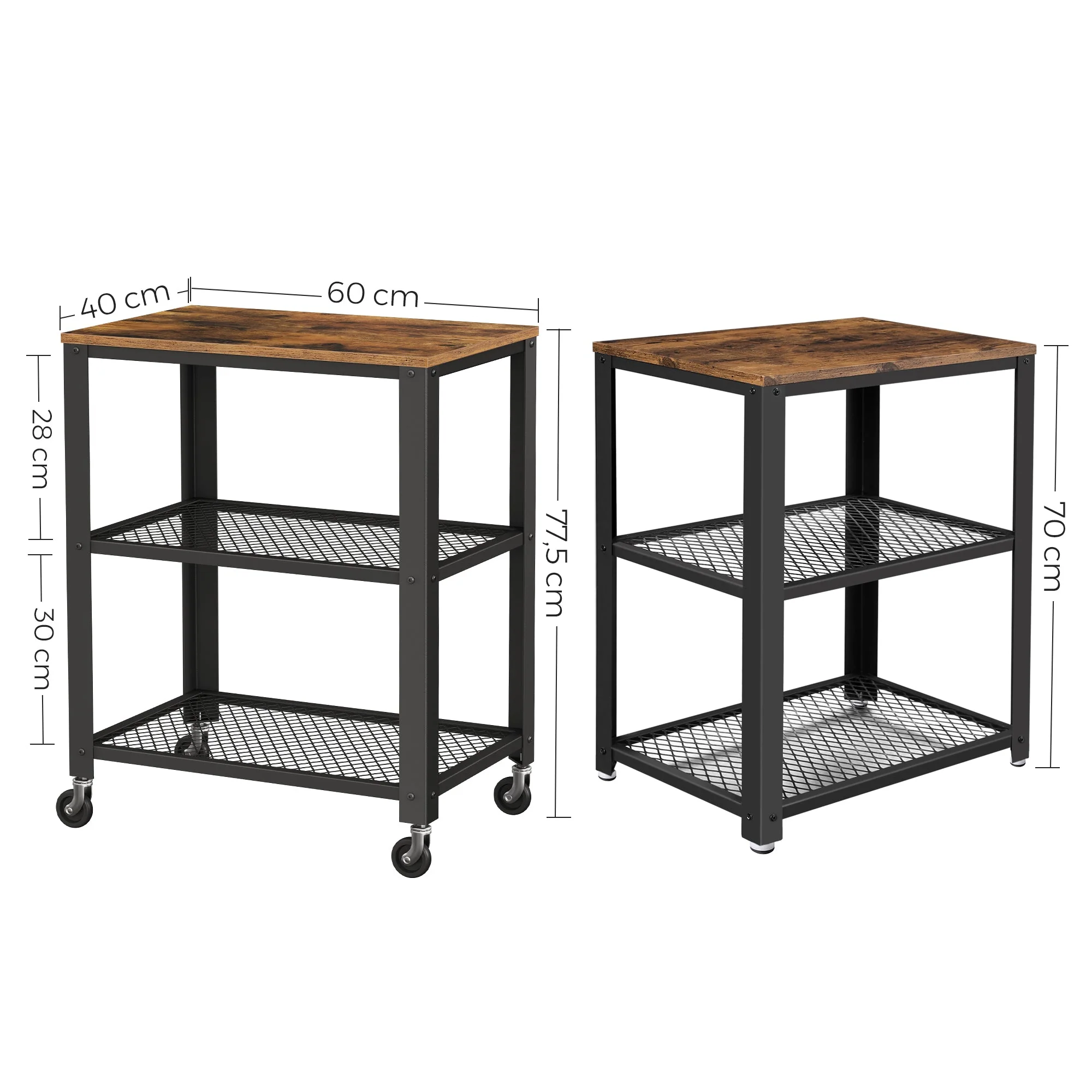 VASAGLE Serving Cart Trolley Kitchen Trolley - Image 10