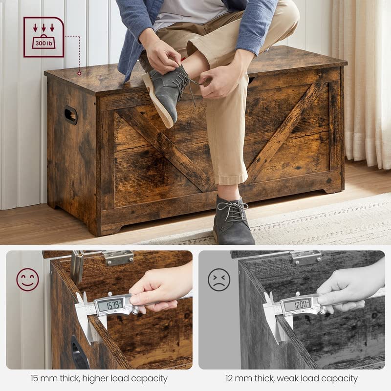 Vasagle Farmhouse Style Storage Bench - Image 6