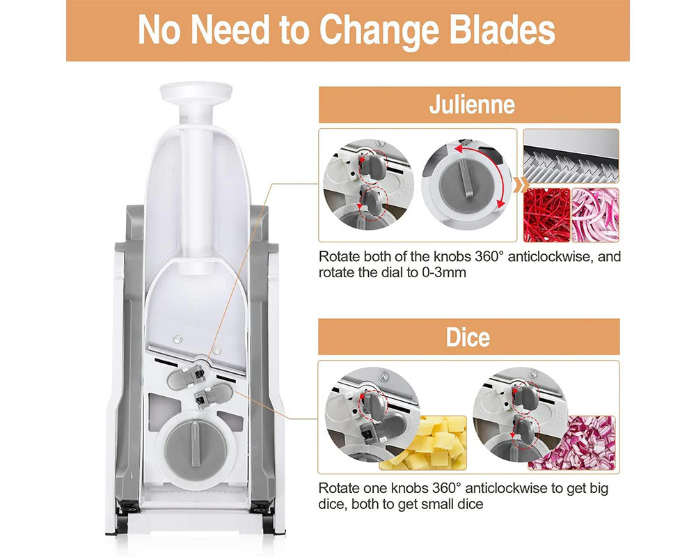 Vegetable Slicer Chopper Adjustable Vegetable Slicer Chopper with Container Base - Image 4