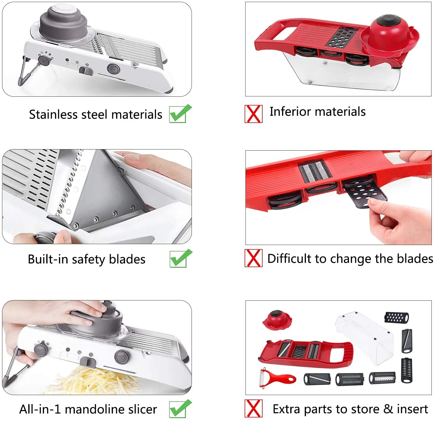 Vegetable Slicer Vegetable Cutter Mandoline Slicer Stainless Steel Vegetable Julienner - Image 7