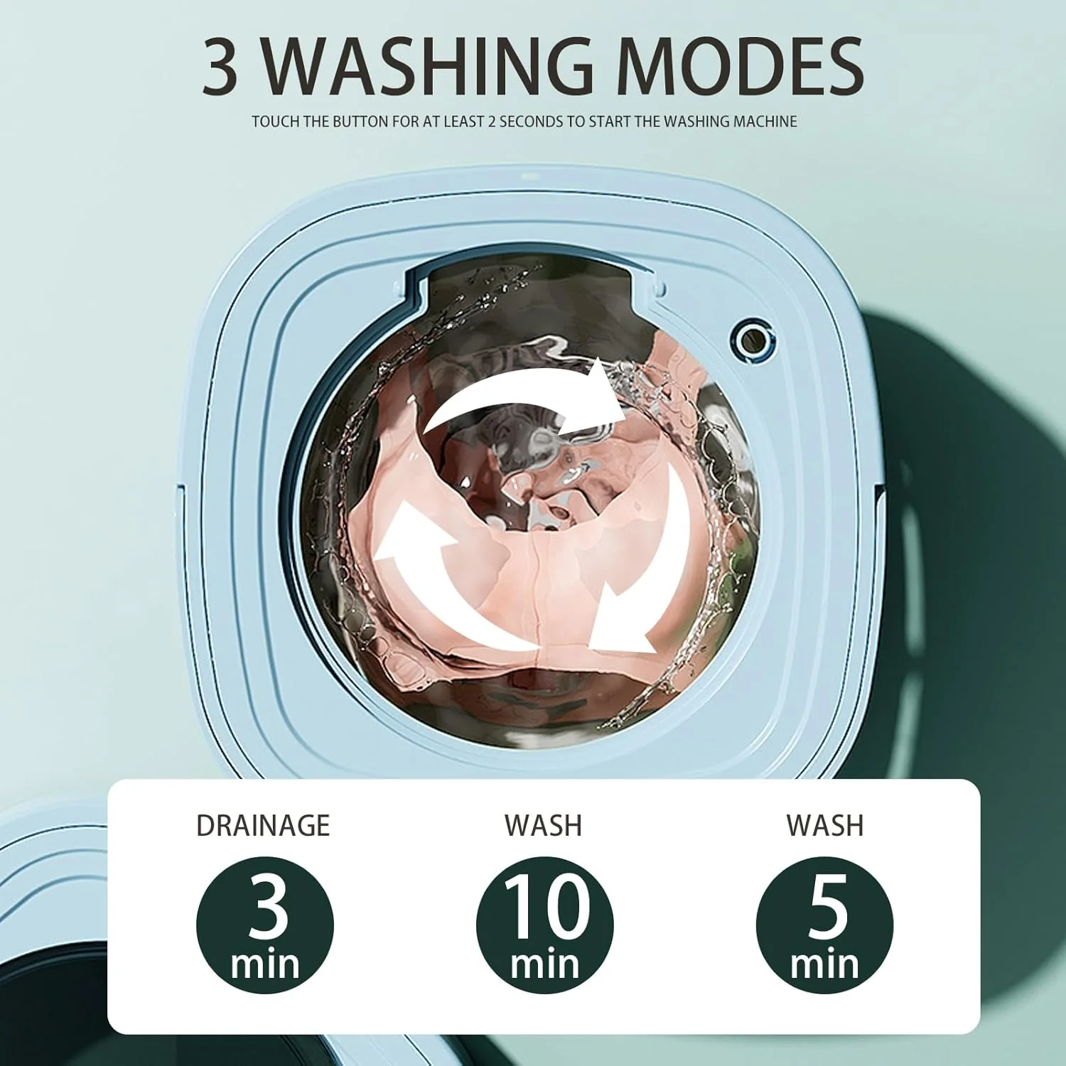 Washing Machine 8L Portable Foldable Collapsible Laundry Bucket - Image 6