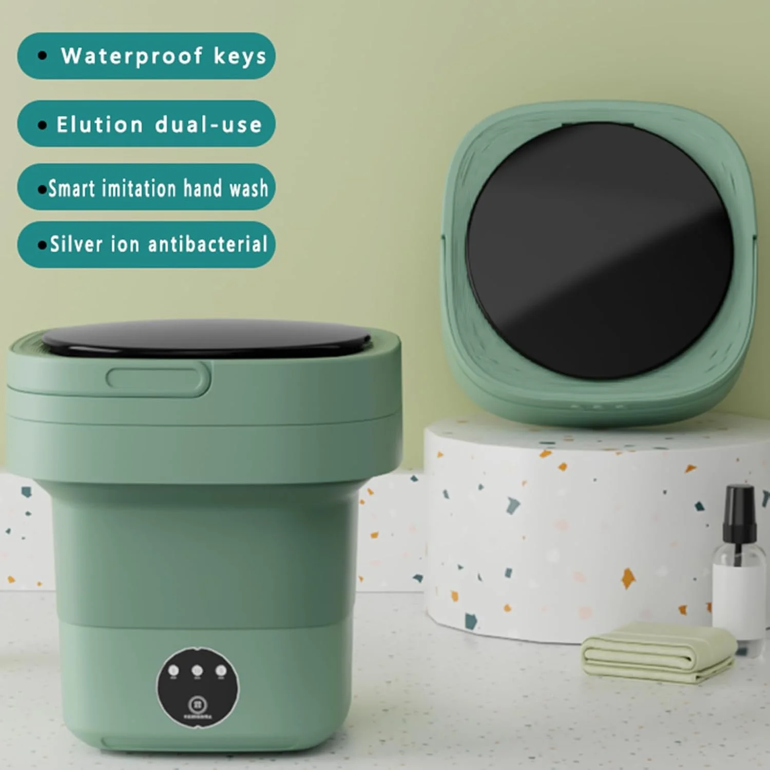 Washing Machine 8L Portable Foldable Collapsible Laundry Bucket - Image 5