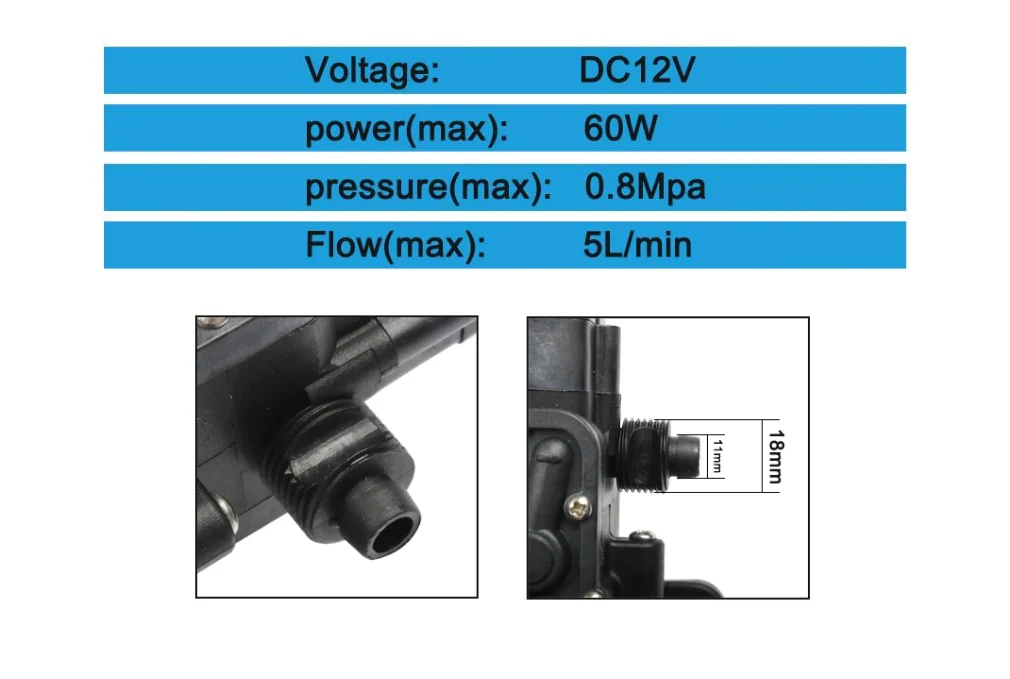 Water pump 12V Diaphragm Pump High Pressure - Image 5