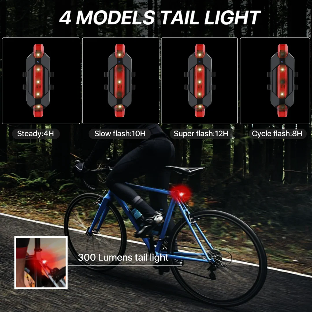 Waterproof Bike front torch & rear light - Image 9
