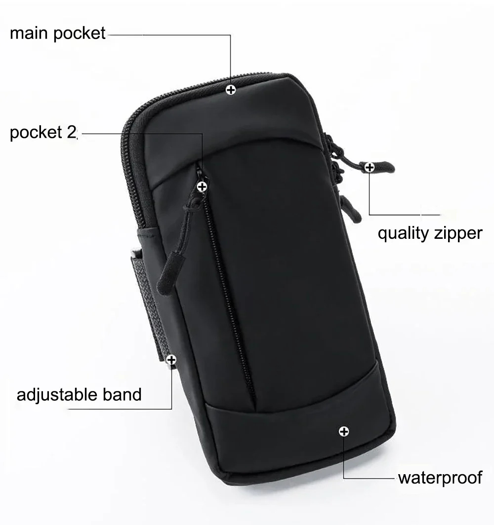 Waterproof Running Armband Phone Holder – 2 Pocket Sports Wrist Wallet for Gym & Outdoor Exercise (Fits up to 6.8” phone) - Image 14