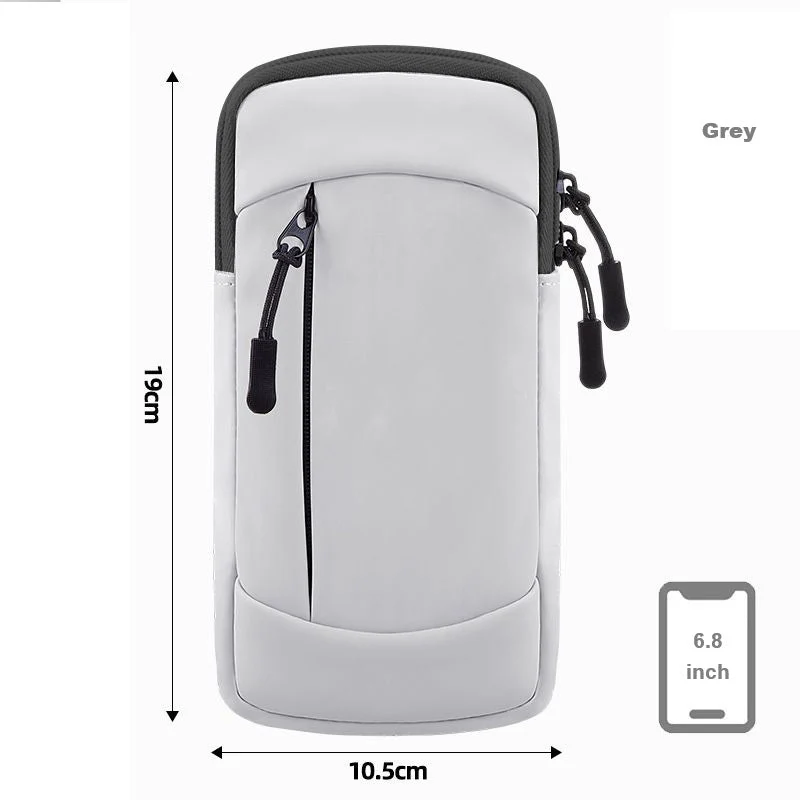 Waterproof Running Armband Phone Holder – 2 Pocket Sports Wrist Wallet for Gym & Outdoor Exercise (Fits up to 6.8” phone) - Image 3