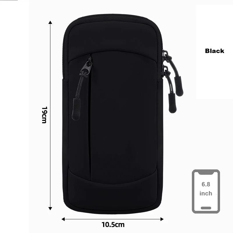 Waterproof Running Armband Phone Holder – 2 Pocket Sports Wrist Wallet for Gym & Outdoor Exercise (Fits up to 6.8” phone) - Image 4
