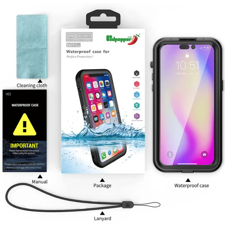 Waterproof Shockproof Case for iPhone 14 Plus | Redpepper Protective Cover - Image 4