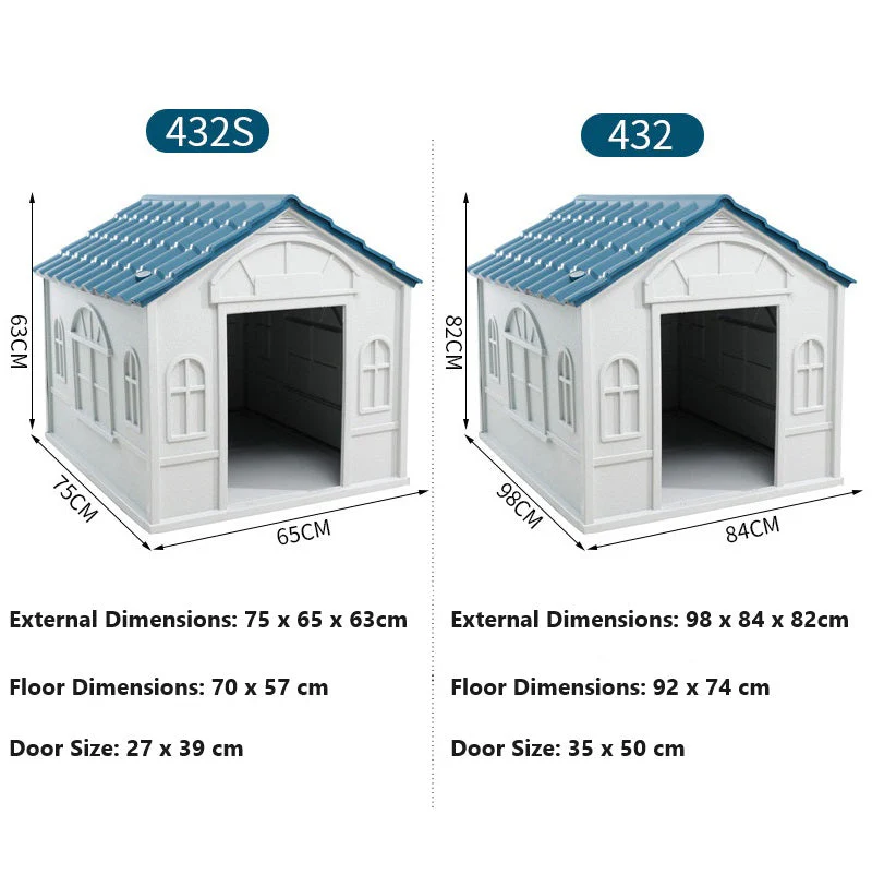 Weatherproof Pet Dog House Plastic Dog Kennel for Indoor Outdoor Animal Shelter - Image 3