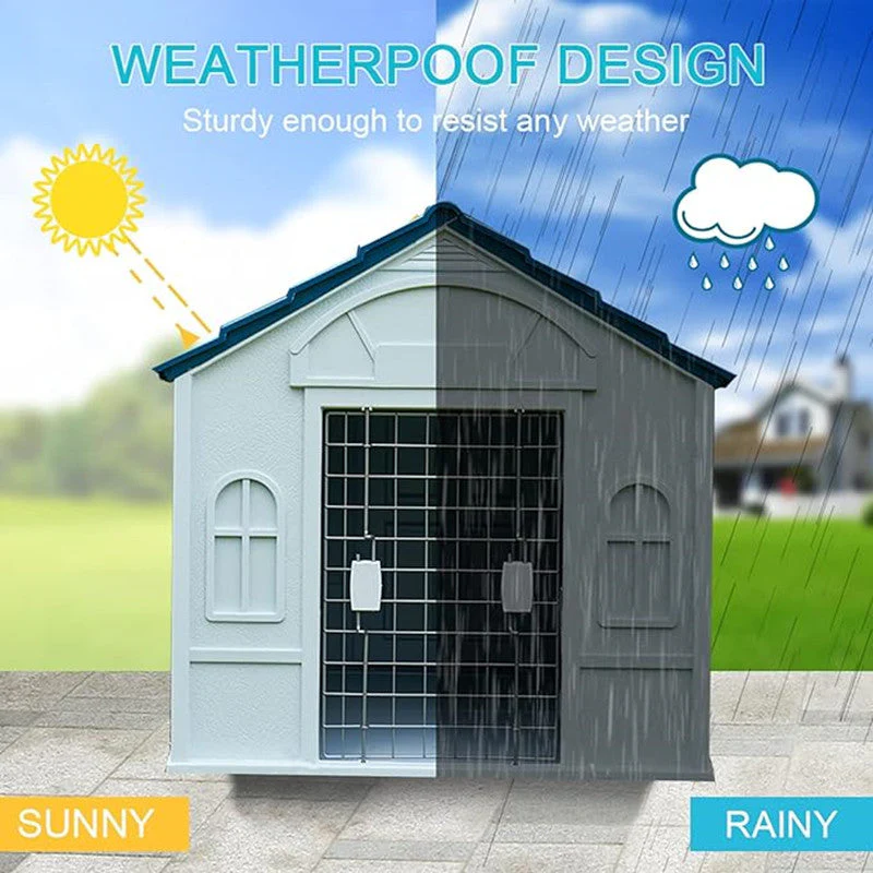 Weatherproof Pet Dog House Plastic Dog Kennel for Indoor Outdoor Animal Shelter - Image 5