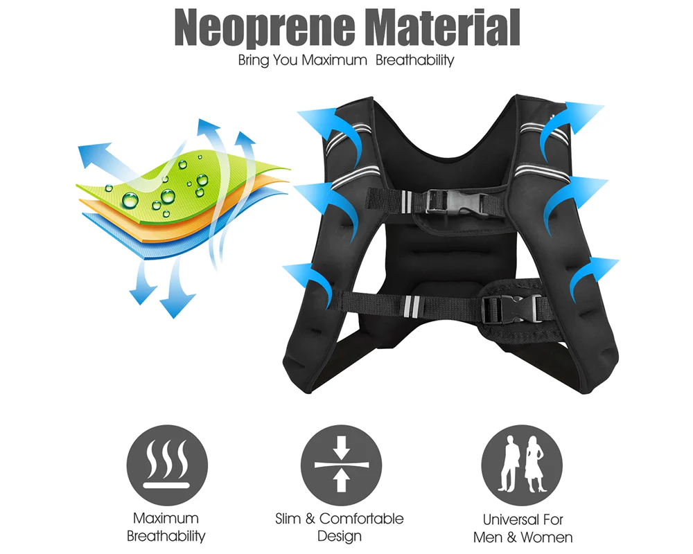 Weighted Vest 10kg Adjustable Weight Exercise Training - Image 6