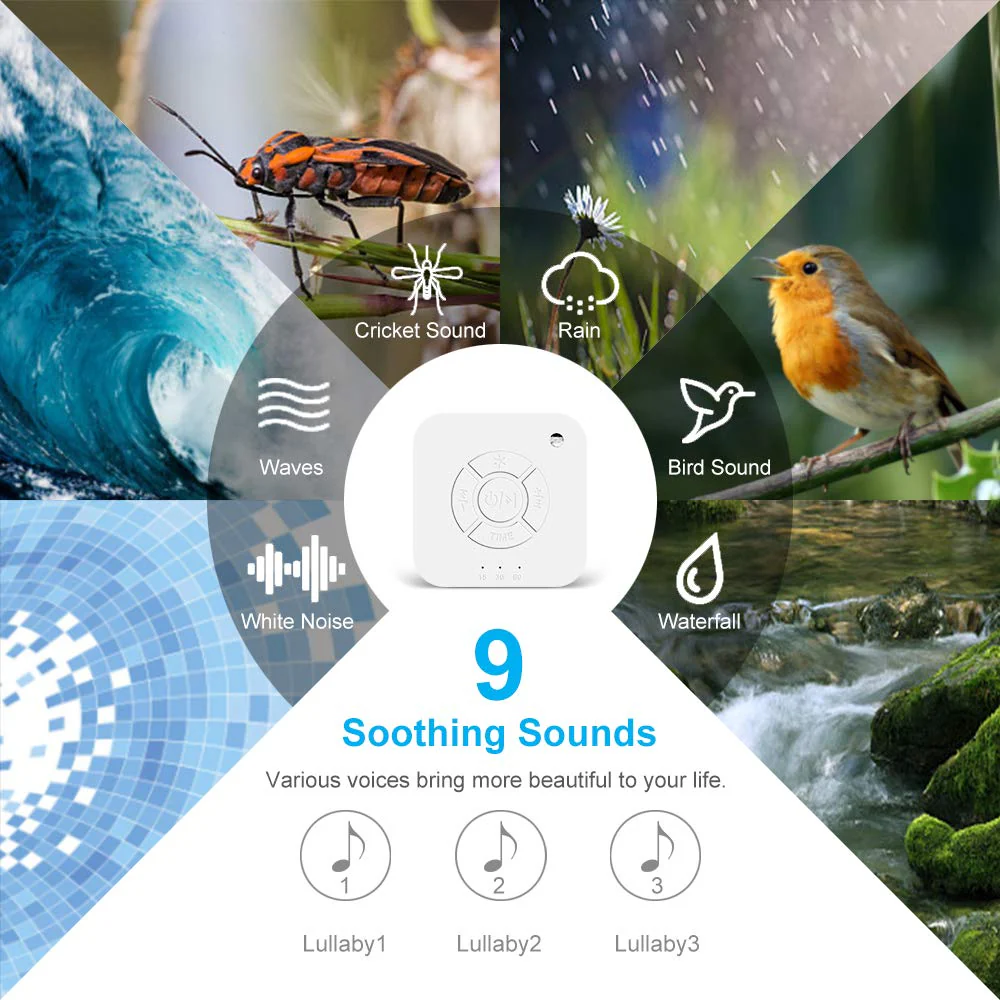 White Noise Machine Noise Sound Machine Soothing Night Light - Image 4