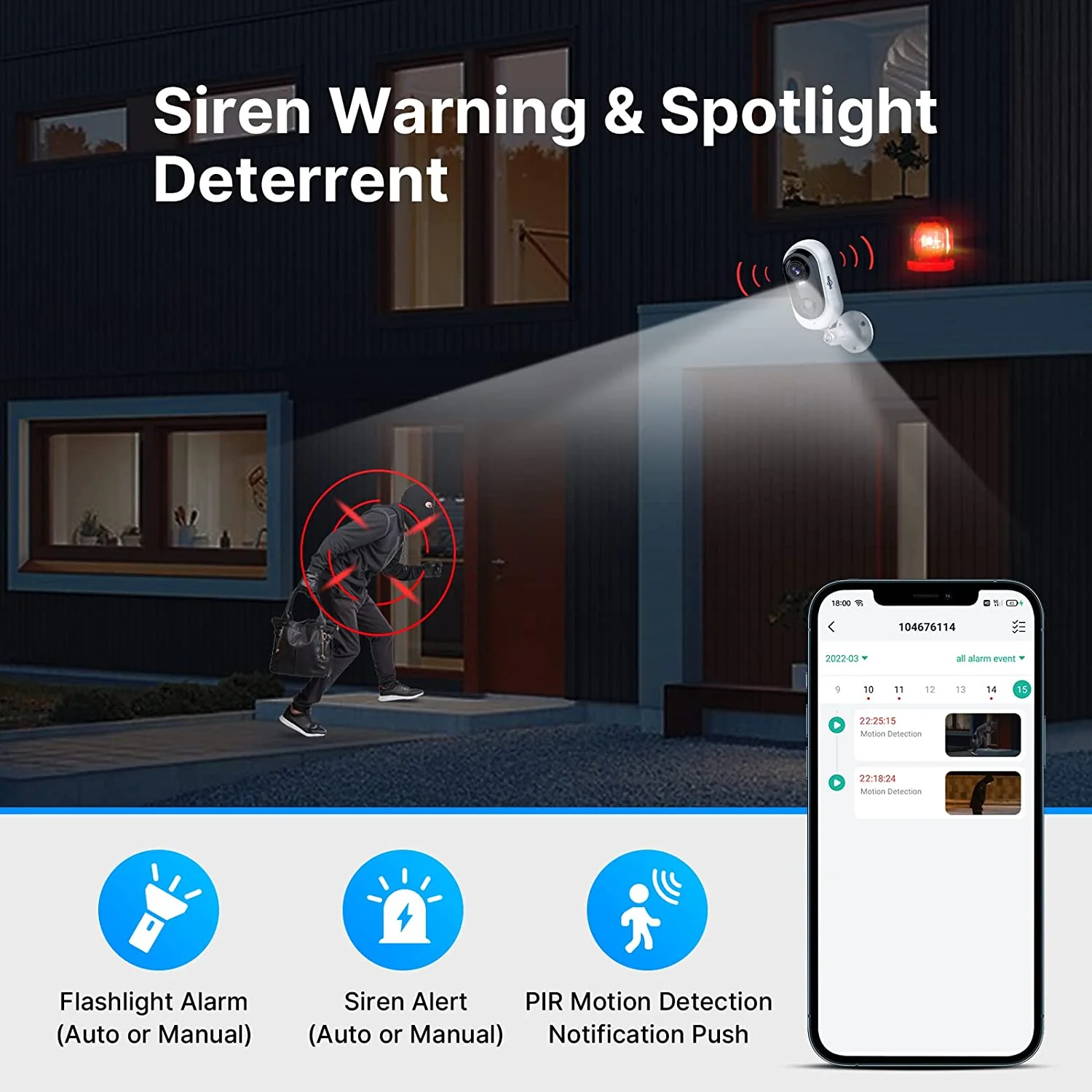 Spotlight WiFi Wireless Security Camera 1080P - Image 5