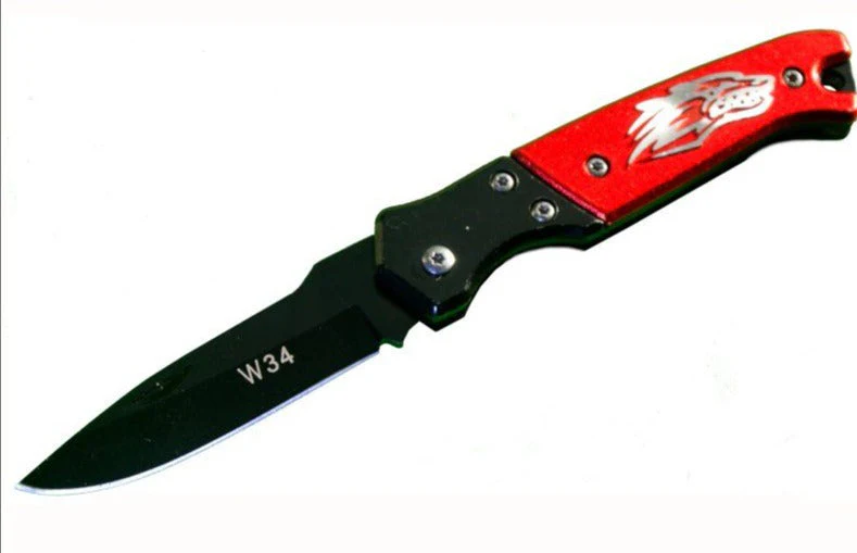 Wolf Folding Knife - Multi Purpose  Red or Blue - Image 2