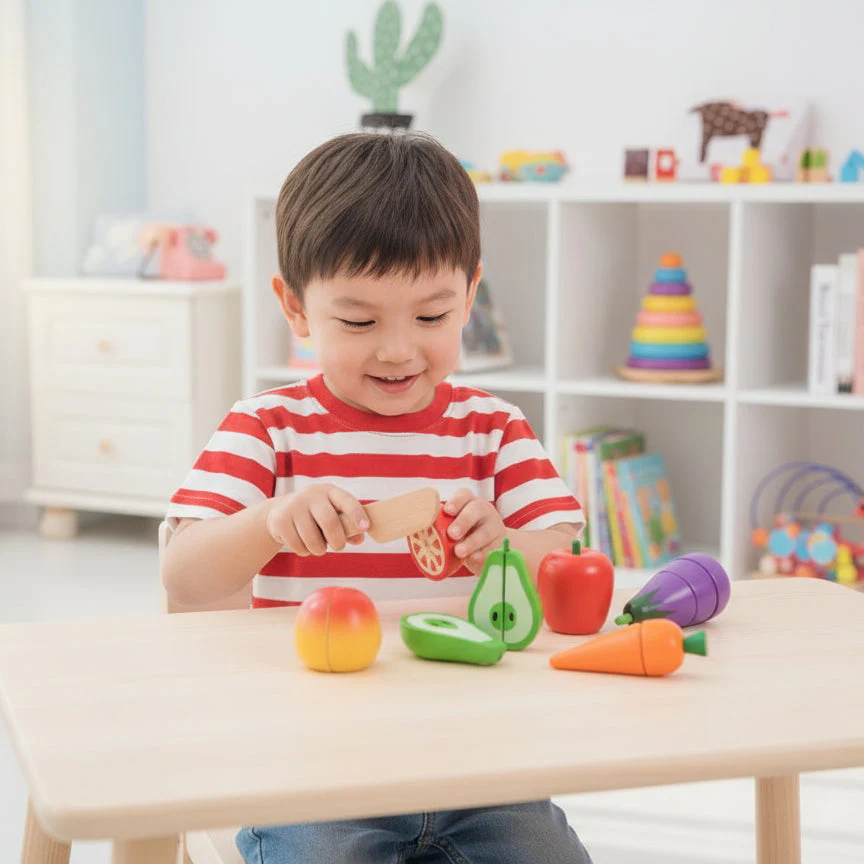Wooden Magnetic Cutting Fruit Vegetable - Image 2