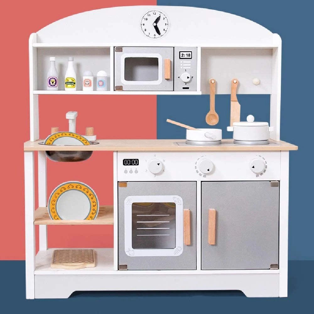 Wooden Play Kitchen Kids Kitchen Set Pretend Playset - Image 3