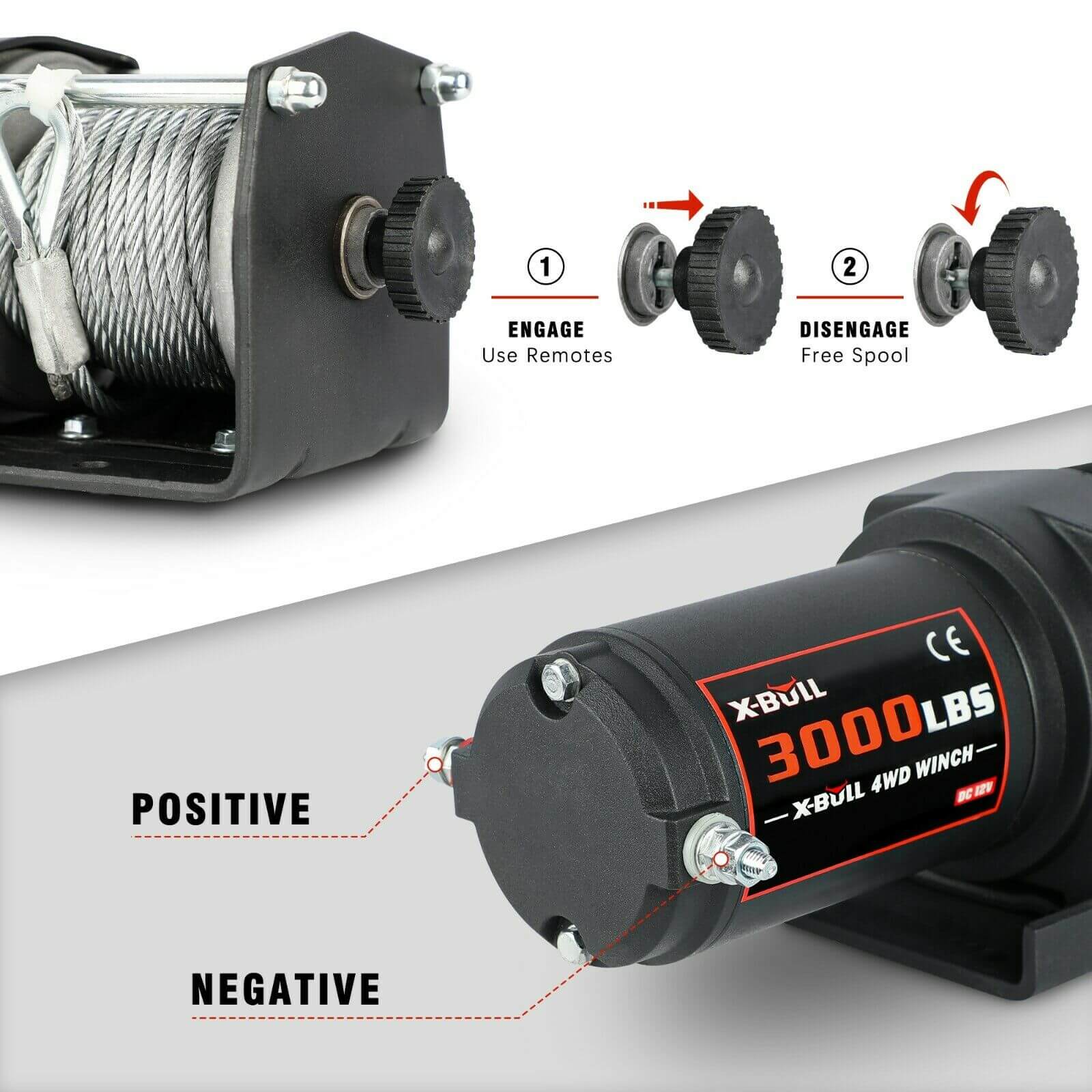 X-BULL Electric Winch 12V 3000lbs - Image 6