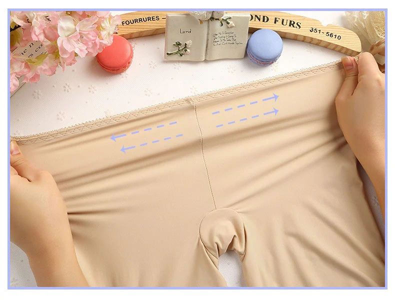 XL Summer Safety Pants Silky Seamless Stretchy Underpants Solid Color - Image 6
